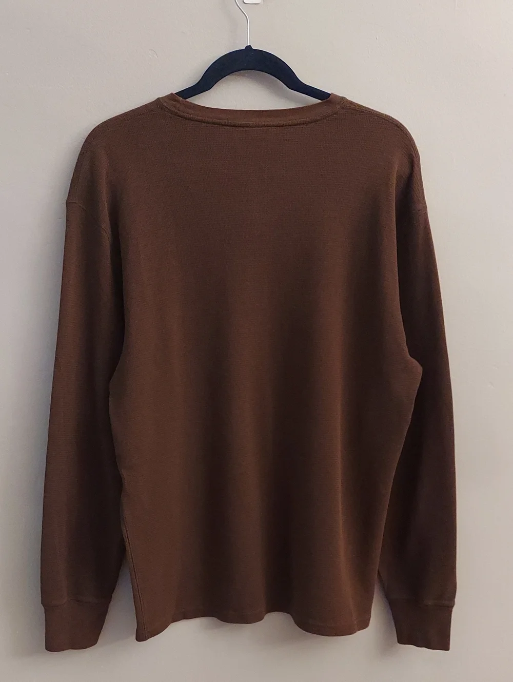 POLO by RALPH LAUREN Sleepwear Brown Waffleknit Long-Sleeve Crewneck Pullover L
